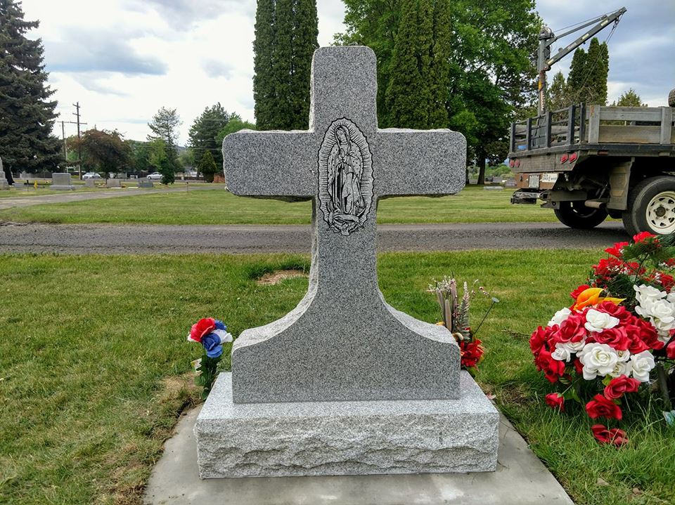 cross Custom memorial stone from Jessee Monuments